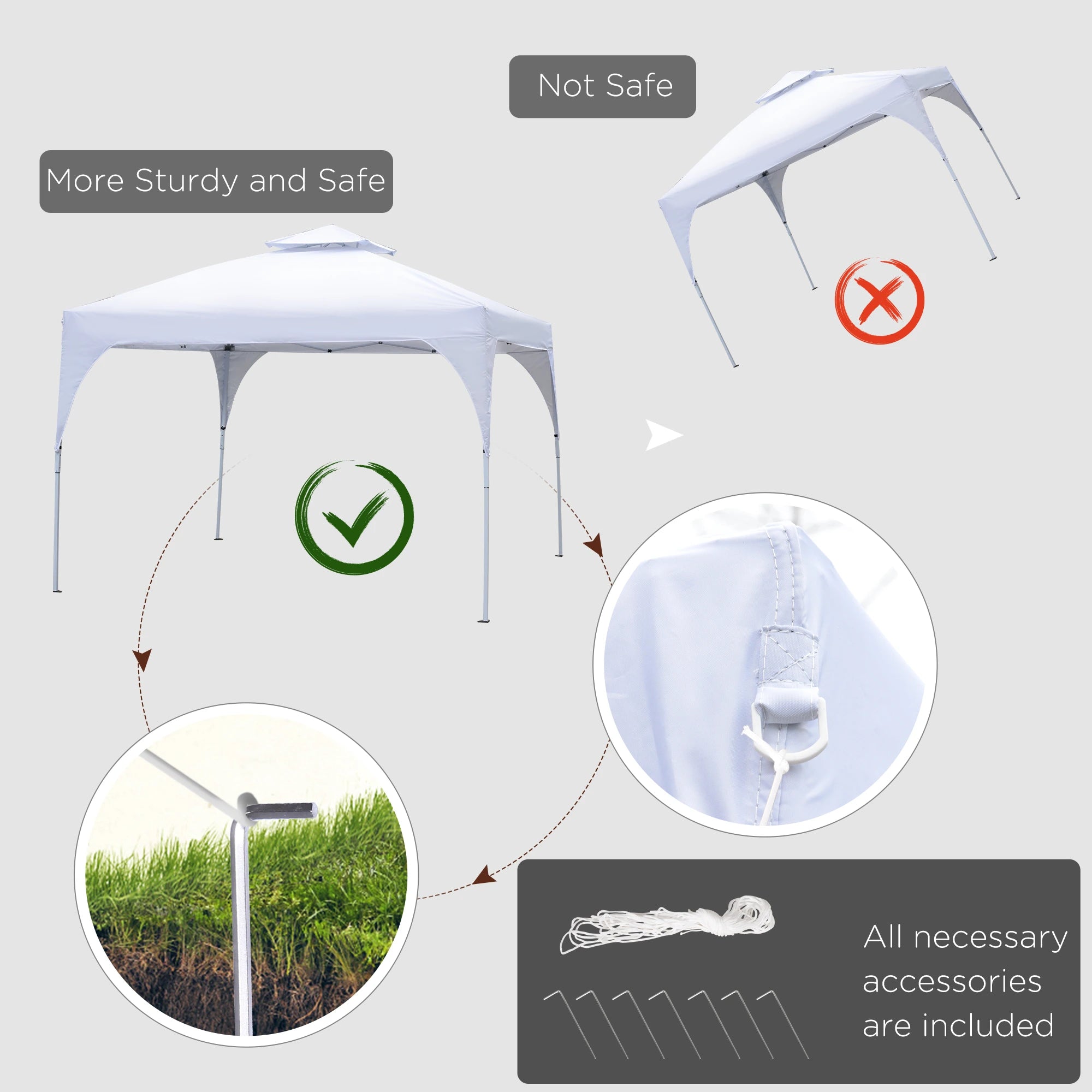10'x10' Pop Up Canopy, Easy Set Up Party Tent, 2 Tier Vented Roof, Carrying Bag, White Pop Up Canopies at Gallery Canada