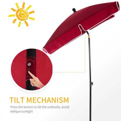 6.5x4ft Rectangle Tilt Adjustable Patio Umbrella, Red Sun Umbrellas at Gallery Canada