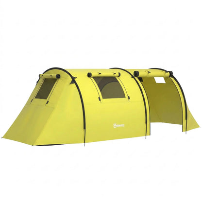 3-4 Person Camping Tent with 2 Rooms, 3000mm Waterproof Portable Family Tent with Carry Bag, Yellow Camping Tents at Gallery Canada