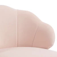 Chaise de bureau en velours pétale, roulettes pivotantes, large assise, rose