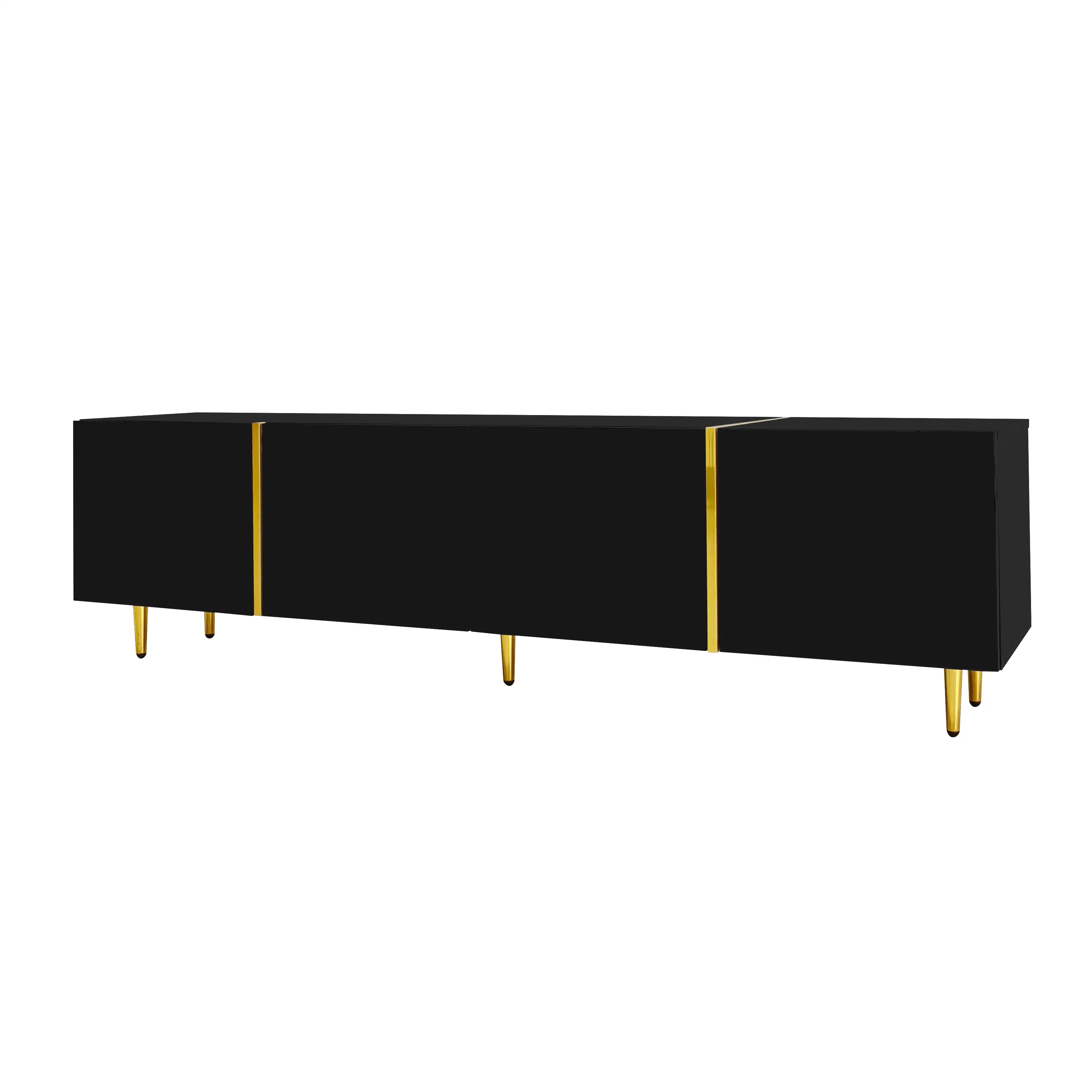 Modern TV Stand, 4 Doors, Soft-Close Hinges, 67