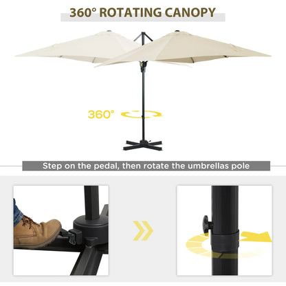 8' x 8' Square Patio Umbrella, 360° Rotation, Aluminum, White Cantilever Umbrellas at Gallery Canada