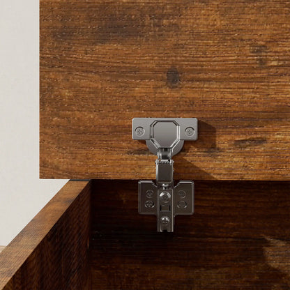 39.5" Storage Chest, Flip-Top Lid, Entryway Bench, Rustic Brown, Brown Storage Ottomans & Benches at Gallery Canada