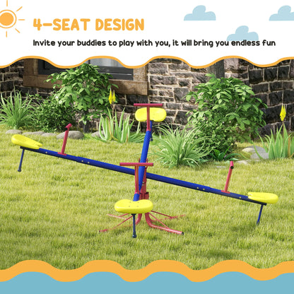 Kids Metal Seesaw, 4 Seats, Playground Equipment for Garden Gym Sets & Swings at Gallery Canada