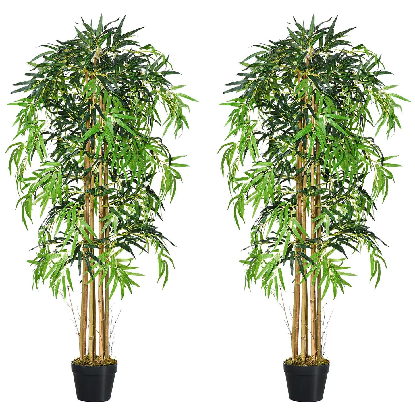 Set of 2 5FT Artificial Bamboo Trees in Pot, Home Office Decor, Green Artificial Trees at Gallery Canada