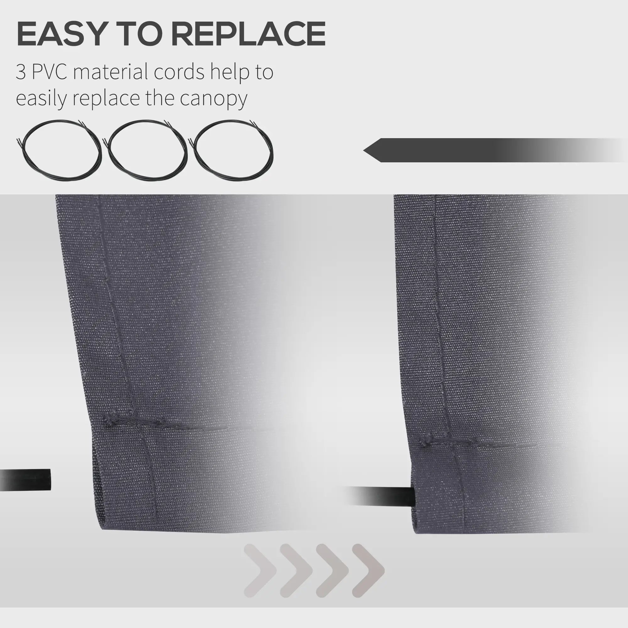 11' x 8' Outdoor Canopy, Retractable Awning, UV Protection, Grey Awning Fabric Replacement at Gallery Canada