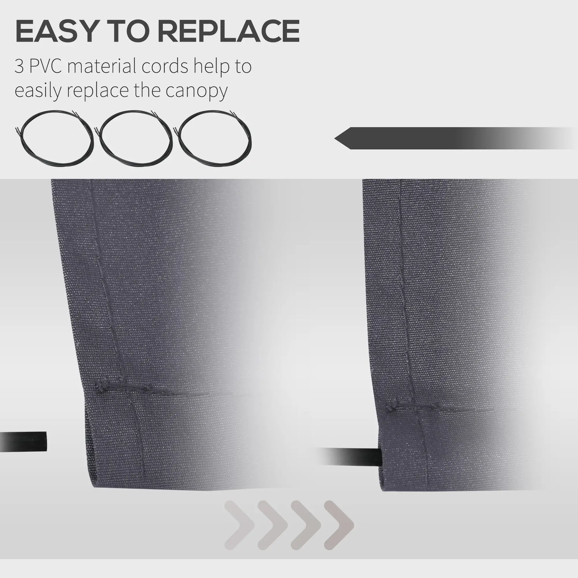 11' x 8' Outdoor Canopy, Retractable Awning, UV Protection, Grey Awning Fabric Replacement at Gallery Canada