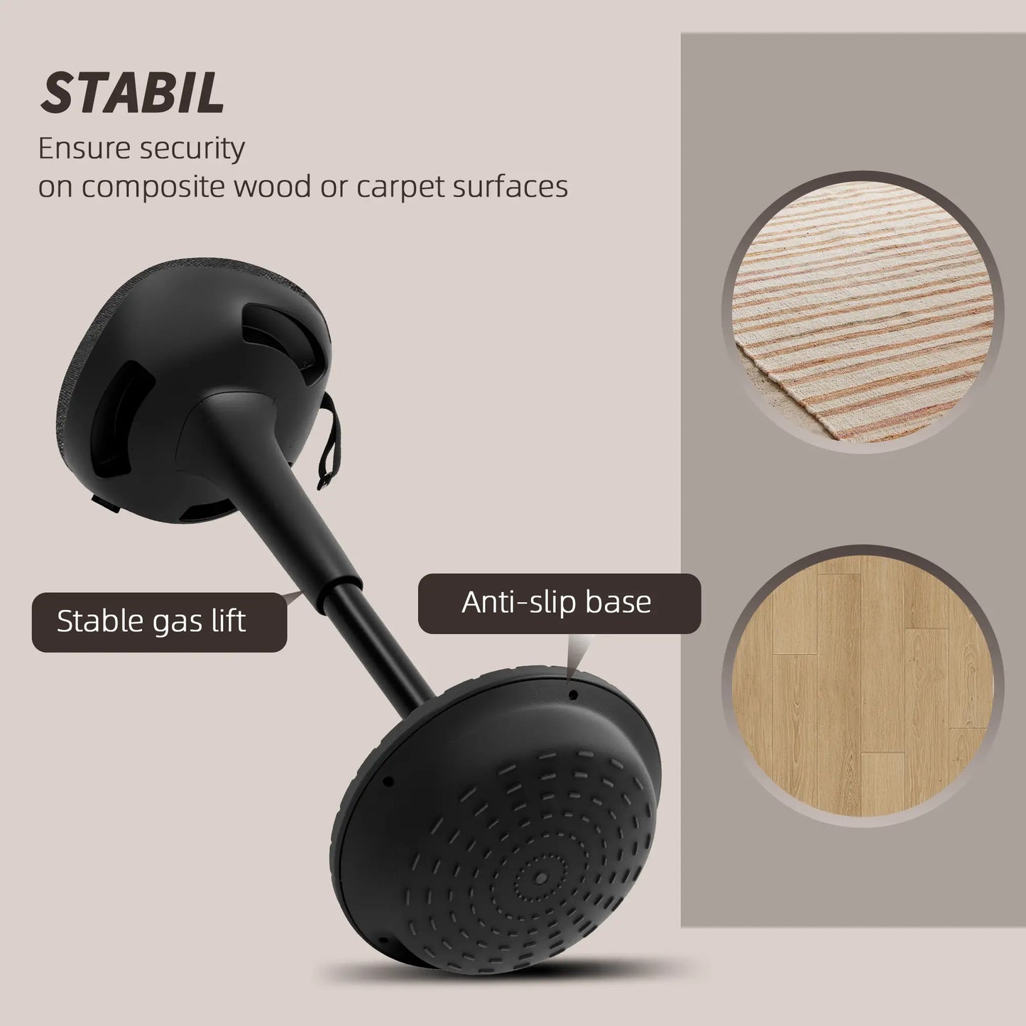 Swivel Standing Desk Chair, Adjustable Ergonomic Stool, Black Office Chairs at Gallery Canada