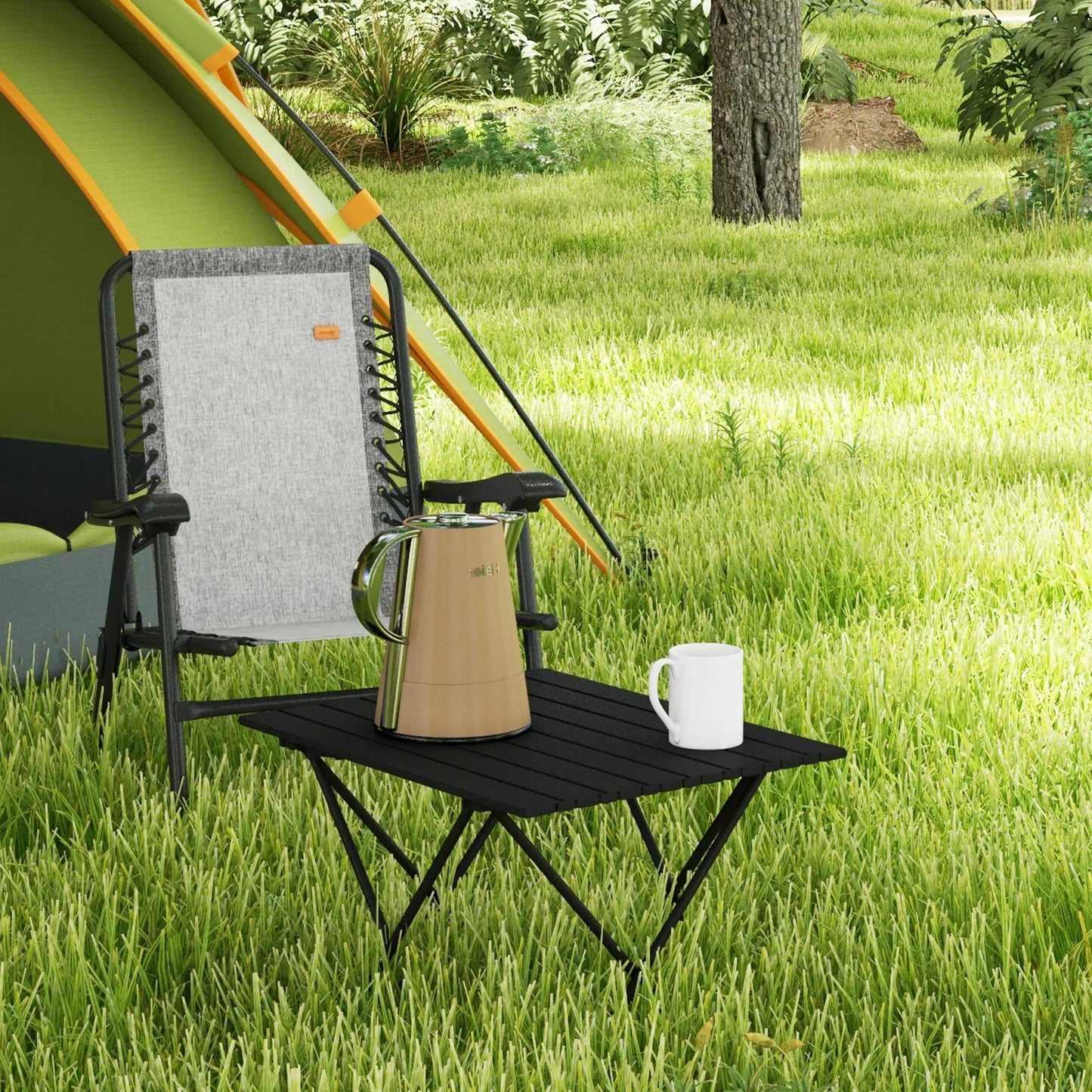 Folding Camping Table, Portable Picnic Table with Carry Bag, Black Picnic Tables & Camping Chairs at Gallery Canada