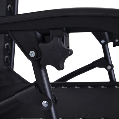 Zero Gravity Chair Set of 2, Patio Chair with Side Table, Black Lounger Chairs at Gallery Canada