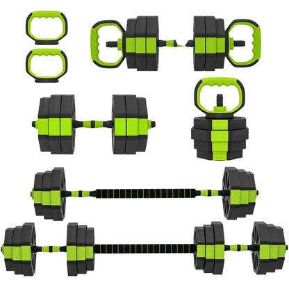 4-in-1 Adjustable Dumbbell Set, 55lbs, Green Dumbbells & Barbells at Gallery Canada
