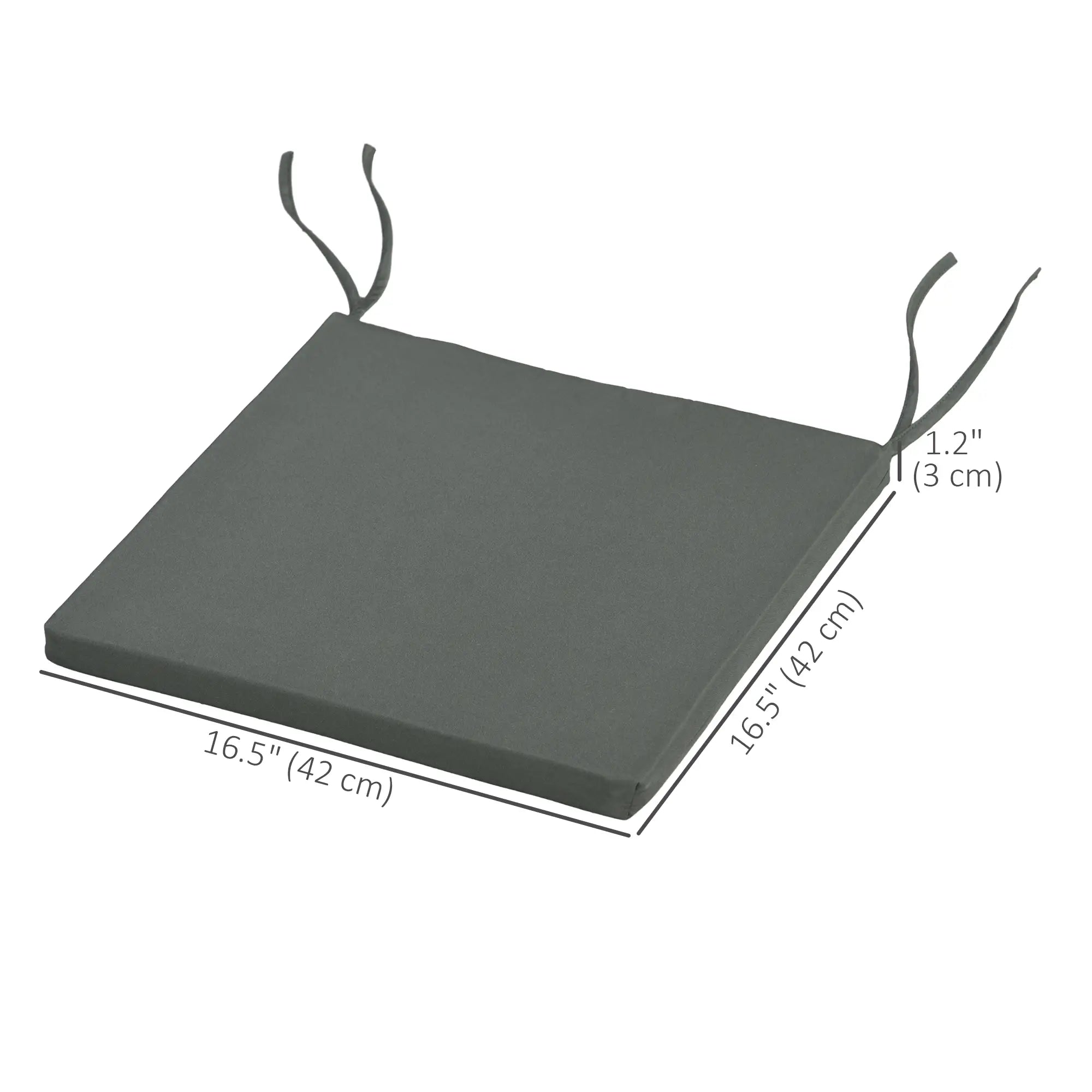 6-Piece Seat Cushion Pillows, Patio Chair Cushions with Ties, Charcoal Grey Patio Chair Cushions at Gallery Canada