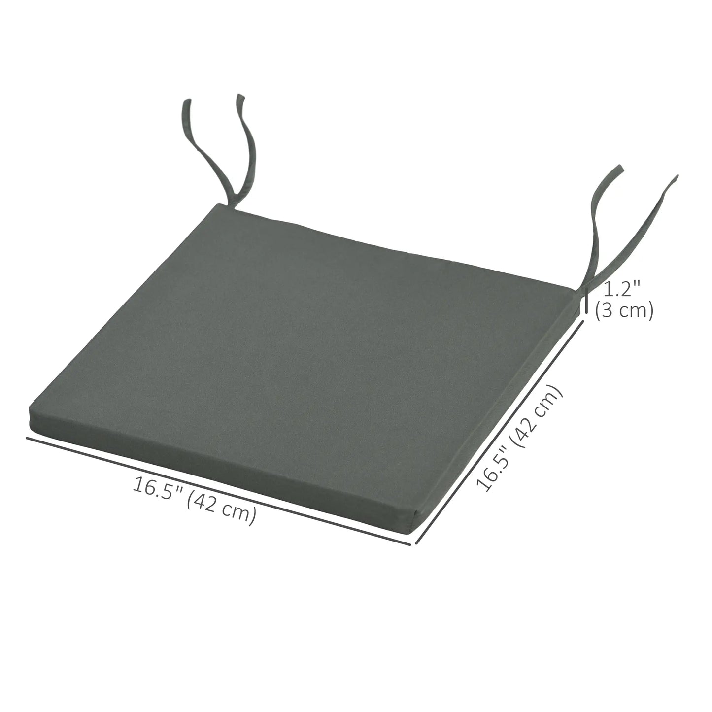 6-Piece Seat Cushion Pillows, Patio Chair Cushions with Ties, Charcoal Grey Patio Chair Cushions at Gallery Canada