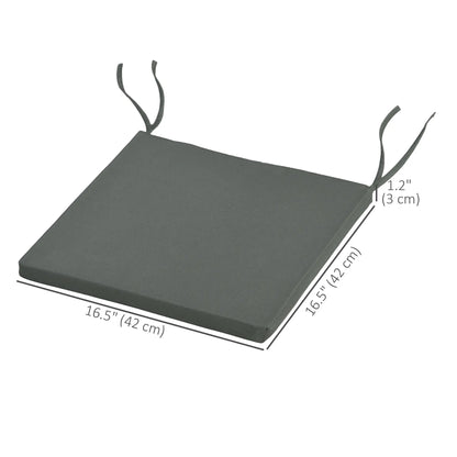 6-Piece Seat Cushion Pillows, Patio Chair Cushions with Ties, Charcoal Grey Patio Chair Cushions at Gallery Canada