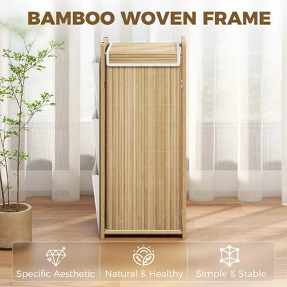 Bamboo Laundry Hamper with Removable Drawstring Bag and Side Storage Pockets, 19.8 Gal, Natural Bath Accessories at Gallery Canada