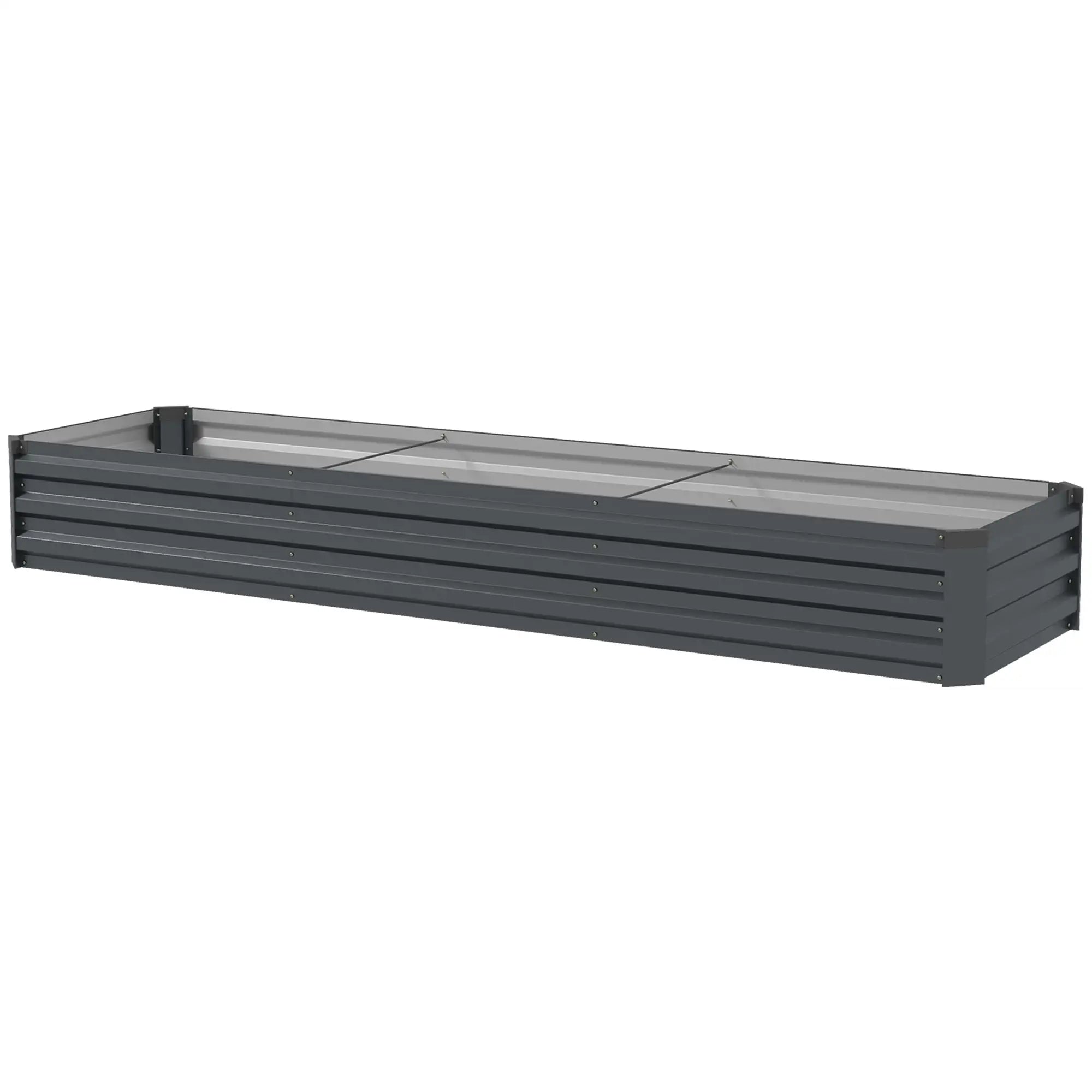 8'x2'x1' Galvanized Raised Bed, Elevated Planter Box, Dark Grey Raised Garden Beds Dark Grey at Gallery Canada