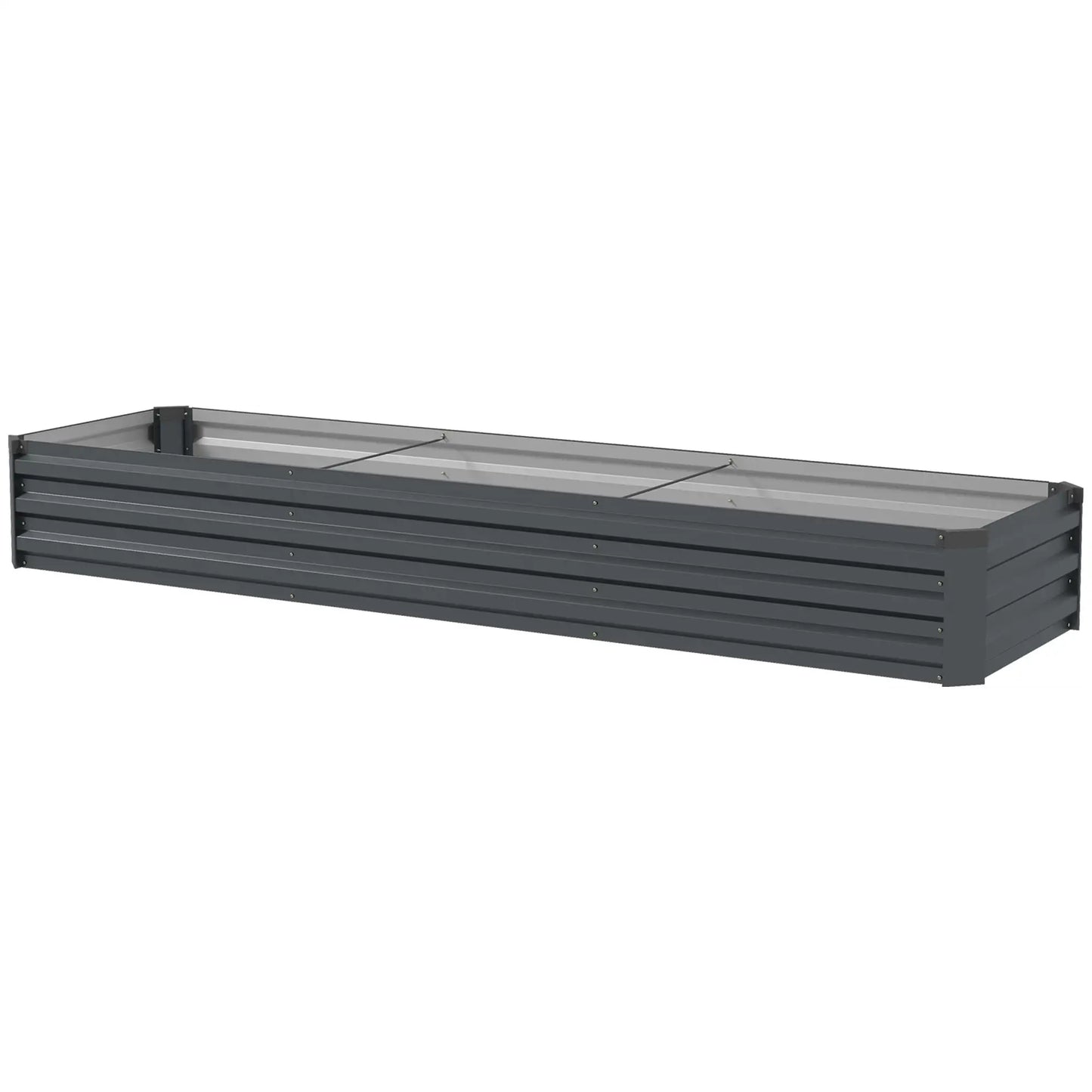 8'x2'x1' Galvanized Raised Bed, Elevated Planter Box, Dark Grey Raised Garden Beds Dark Grey at Gallery Canada
