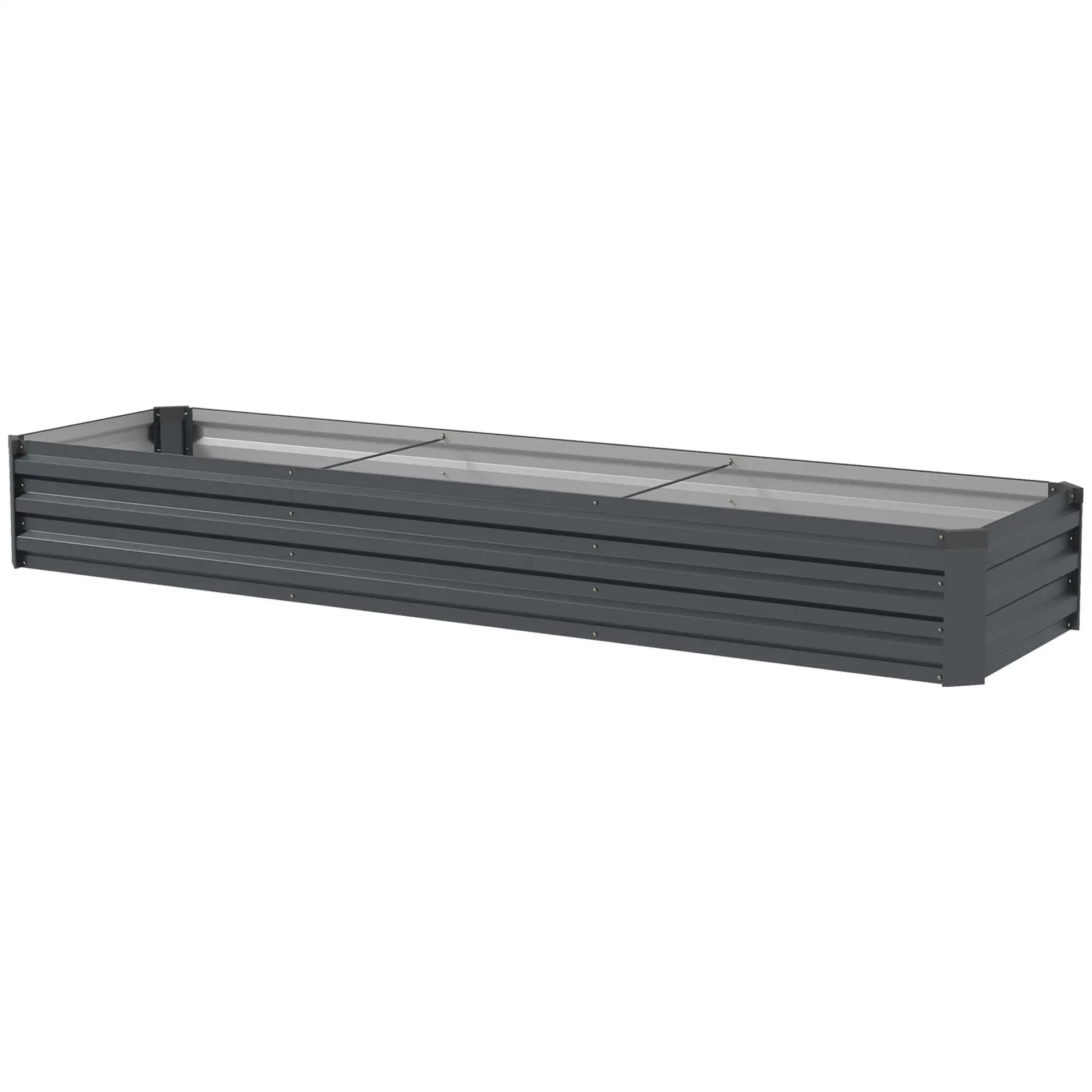 8'x2'x1' Galvanized Raised Bed, Elevated Planter Box, Dark Grey Raised Garden Beds Dark Grey at Gallery Canada