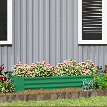 6 x 3 x 1ft Galvanized Raised Garden Bed, Reinforced Outdoor Planter Box, Green