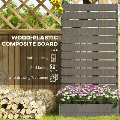 Trellis Planter, Raised Garden Bed, Dark Grey