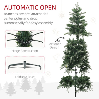 6ft Flocked Artificial Christmas Tree, 850 Branch Tips, Metal Base, Green Flocked Christmas Trees at Gallery Canada