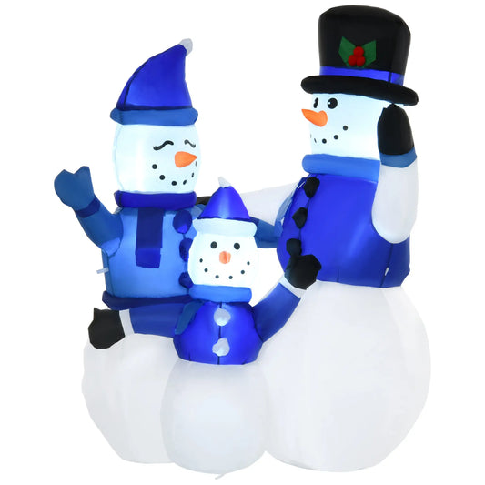 1.2M Tall LED Lighted Christmas Inflatable Snowmen, Outdoor Indoor Decor Christmas Inflatables Blue at Gallery Canada