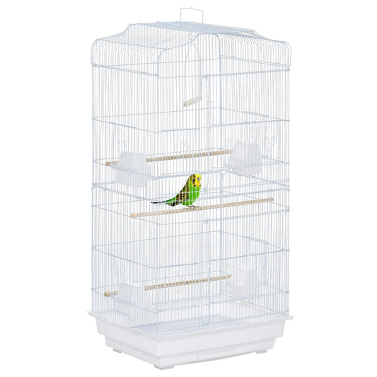 36" Bird Cage, Macaw Play House, Parrot Flight Cage, White Bird Cages White at Gallery Canada