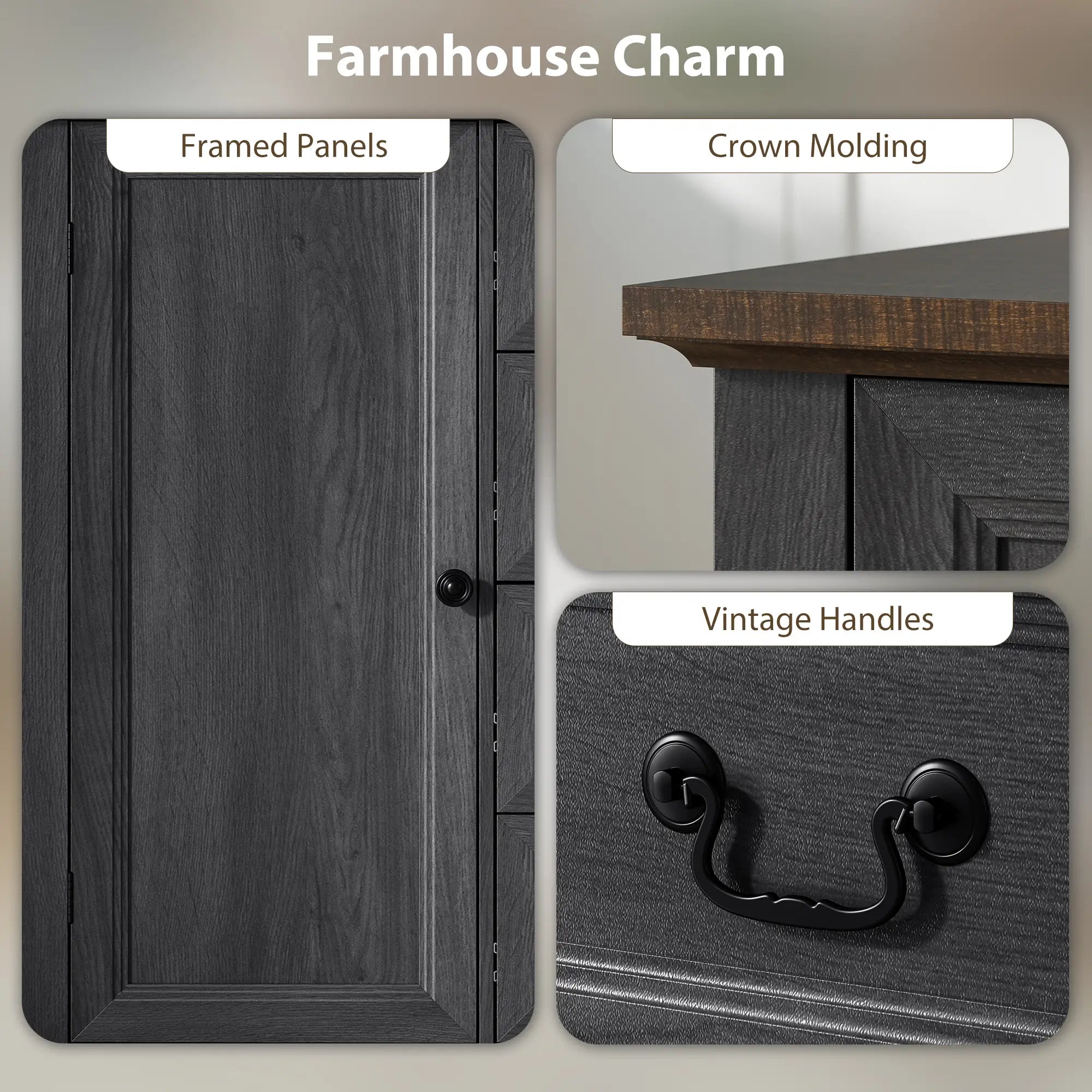 Farmhouse Sideboard with Charging Station, 58