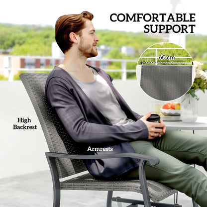 Set of 2 Rattan Patio Gliders, Wicker Outdoor Swivel Chairs, Grey Outdoor Gliders at Gallery Canada