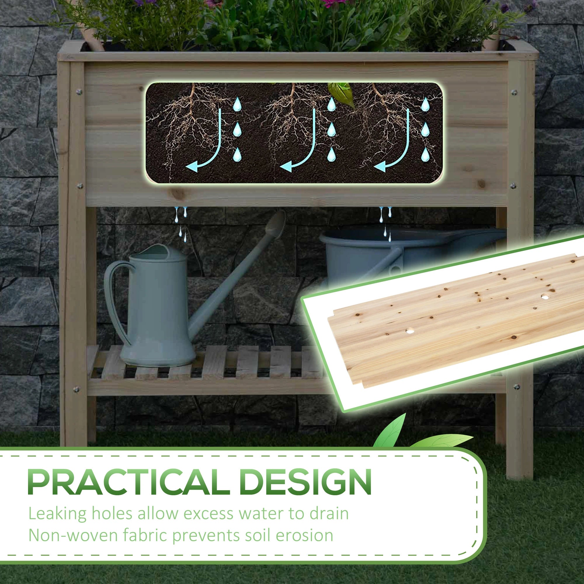 Elevated Planter Box with Storage, 36