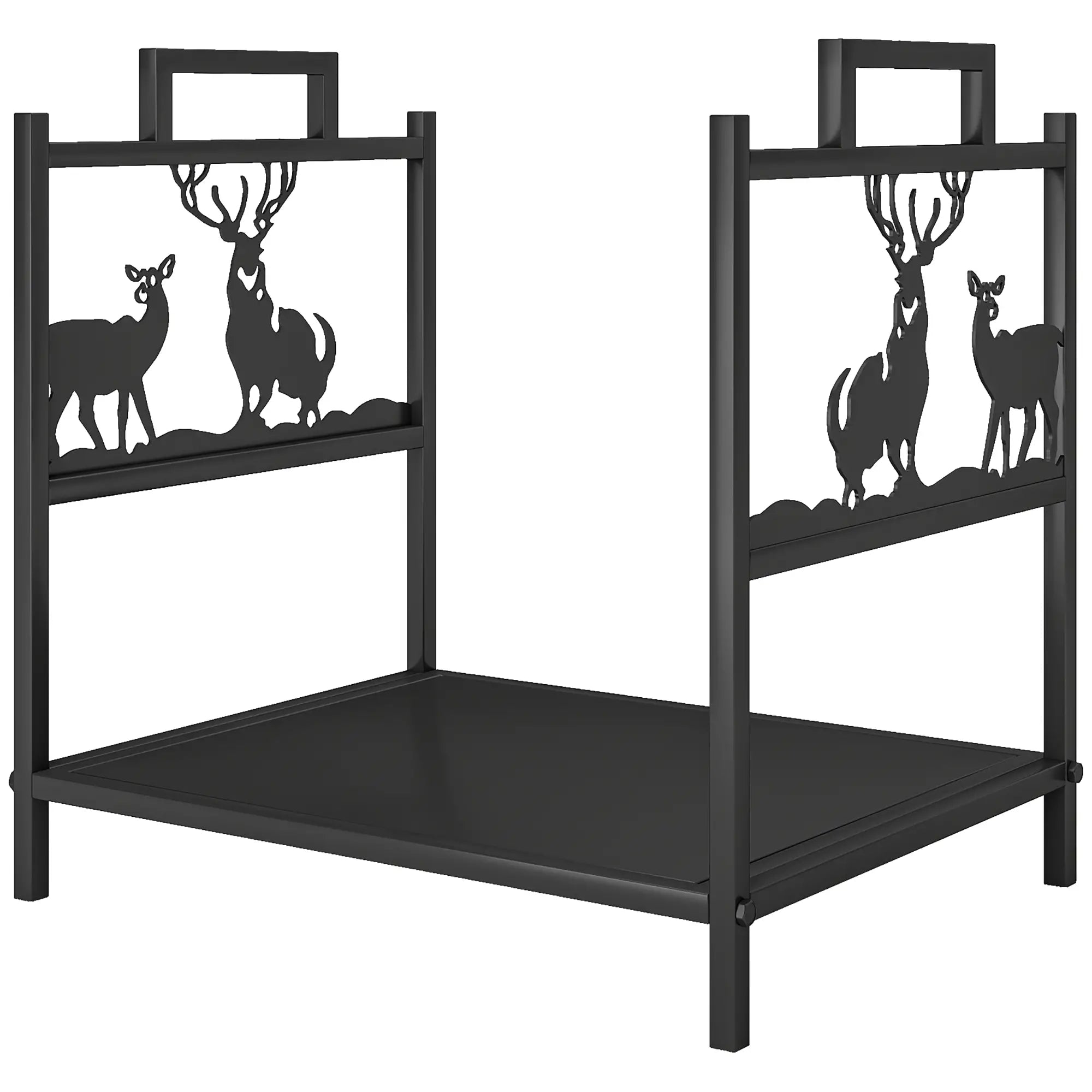 Heavy Duty Log Stand, Firewood Rack Outdoor, Black Firewood Racks Black at Gallery Canada