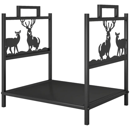 Heavy Duty Log Stand, Firewood Rack Outdoor, Black Firewood Racks Black at Gallery Canada