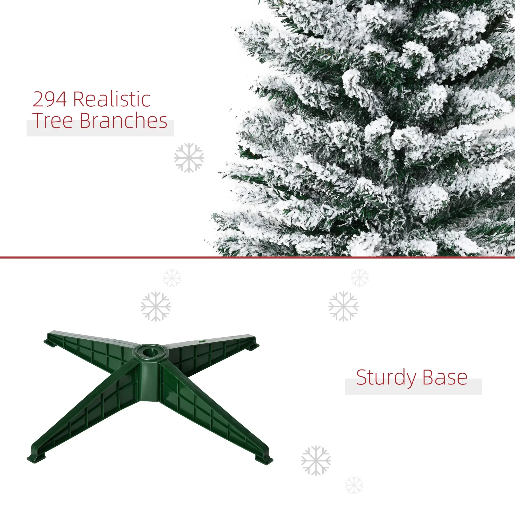 5ft Pencil Artificial Christmas Tree, Snow Flocked Branches, Green Artificial Christmas Trees at Gallery Canada