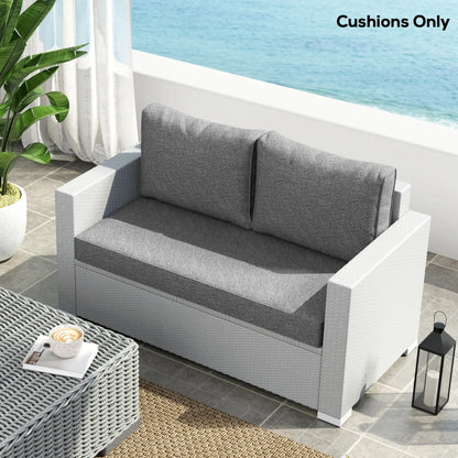 2 Seater Outdoor Cushions With Backrest, Loveseat Sofa Cushions, Grey Patio Chair Cushions at Gallery Canada