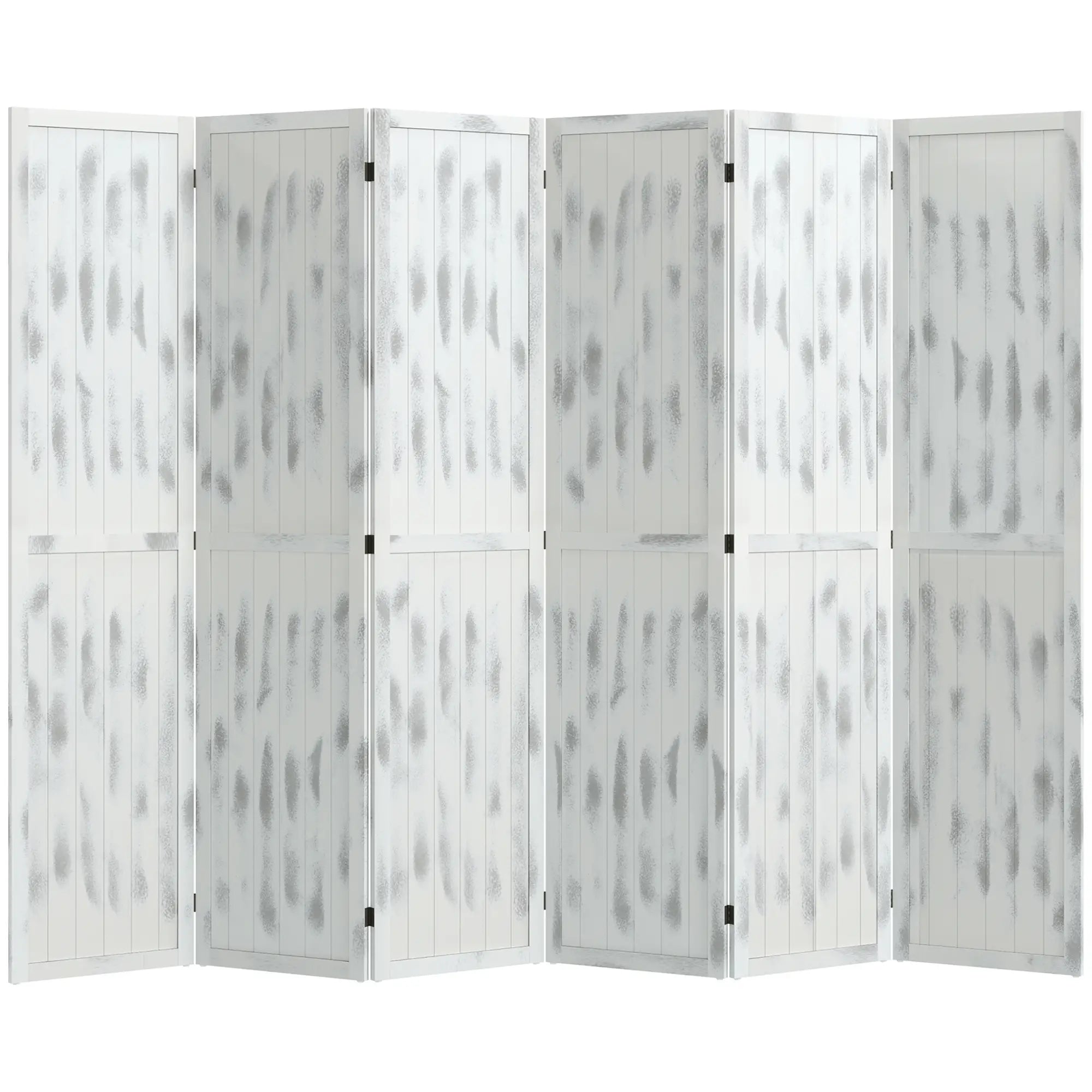 Foldable Screen Divider, 5.5' Rustic, for Bedroom Office, White Room Dividers White at Gallery Canada