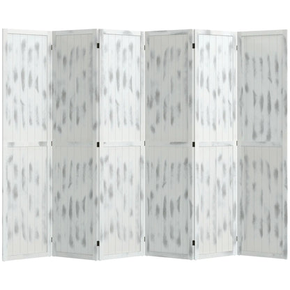 Foldable Screen Divider, 5.5' Rustic, for Bedroom Office, White Room Dividers White at Gallery Canada