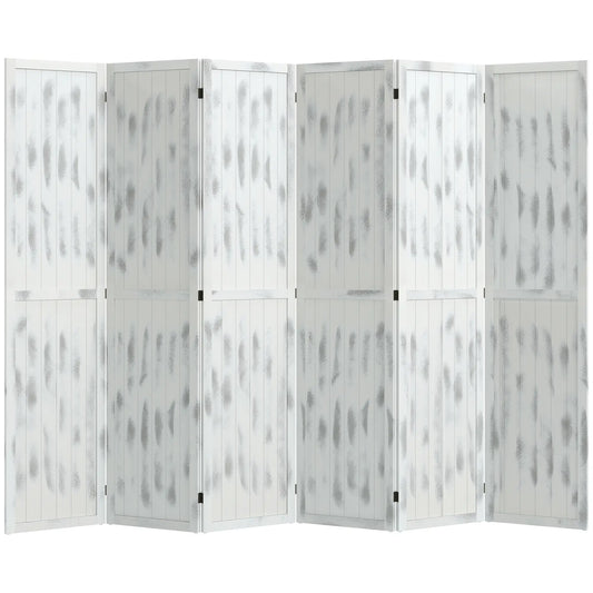 Foldable Screen Divider, 5.5' Rustic, for Bedroom Office, White Room Dividers White at Gallery Canada