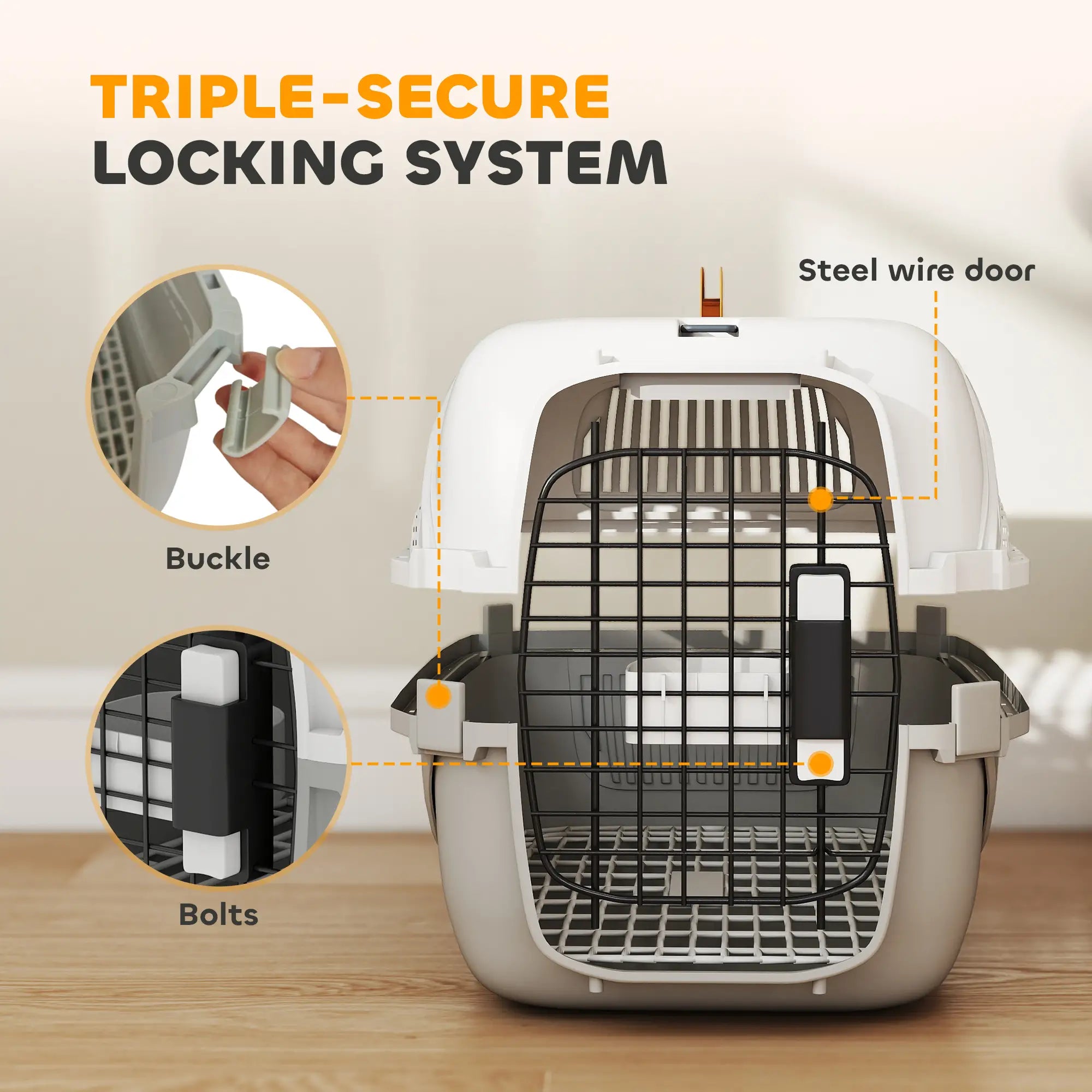 Airline Approved Pet Carrier, Steel Wire Door, Water Bowl, Car Airplane Outdoor Dog Cages & Crates at Gallery Canada