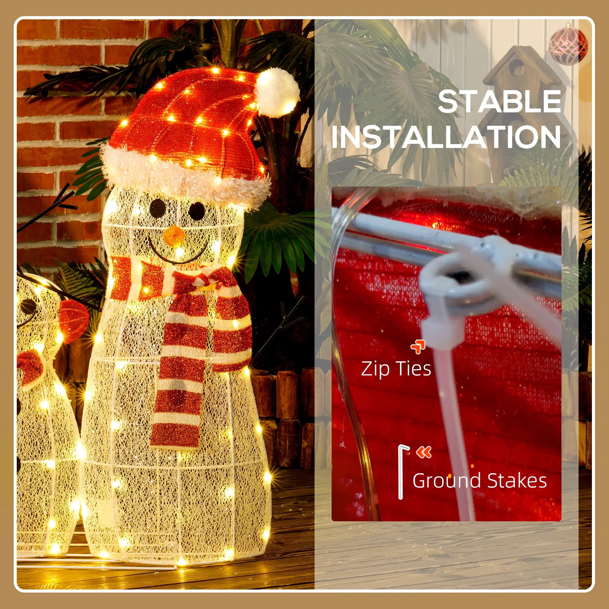 3-Piece Lighted Snowman Set, Indoor Outdoor Christmas Decor, White Christmas Decorations at Gallery Canada