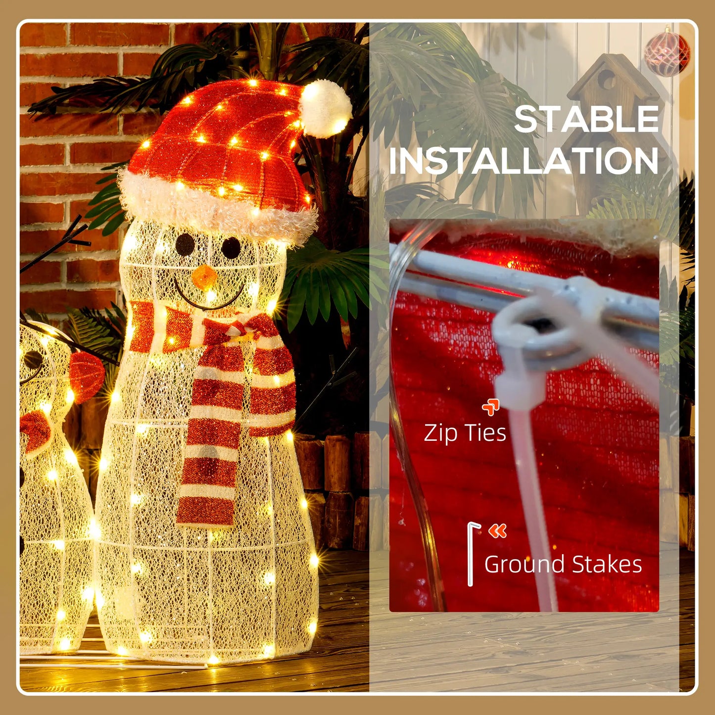 3-Piece Lighted Snowman Set, Indoor Outdoor Christmas Decor, White Christmas Decorations at Gallery Canada