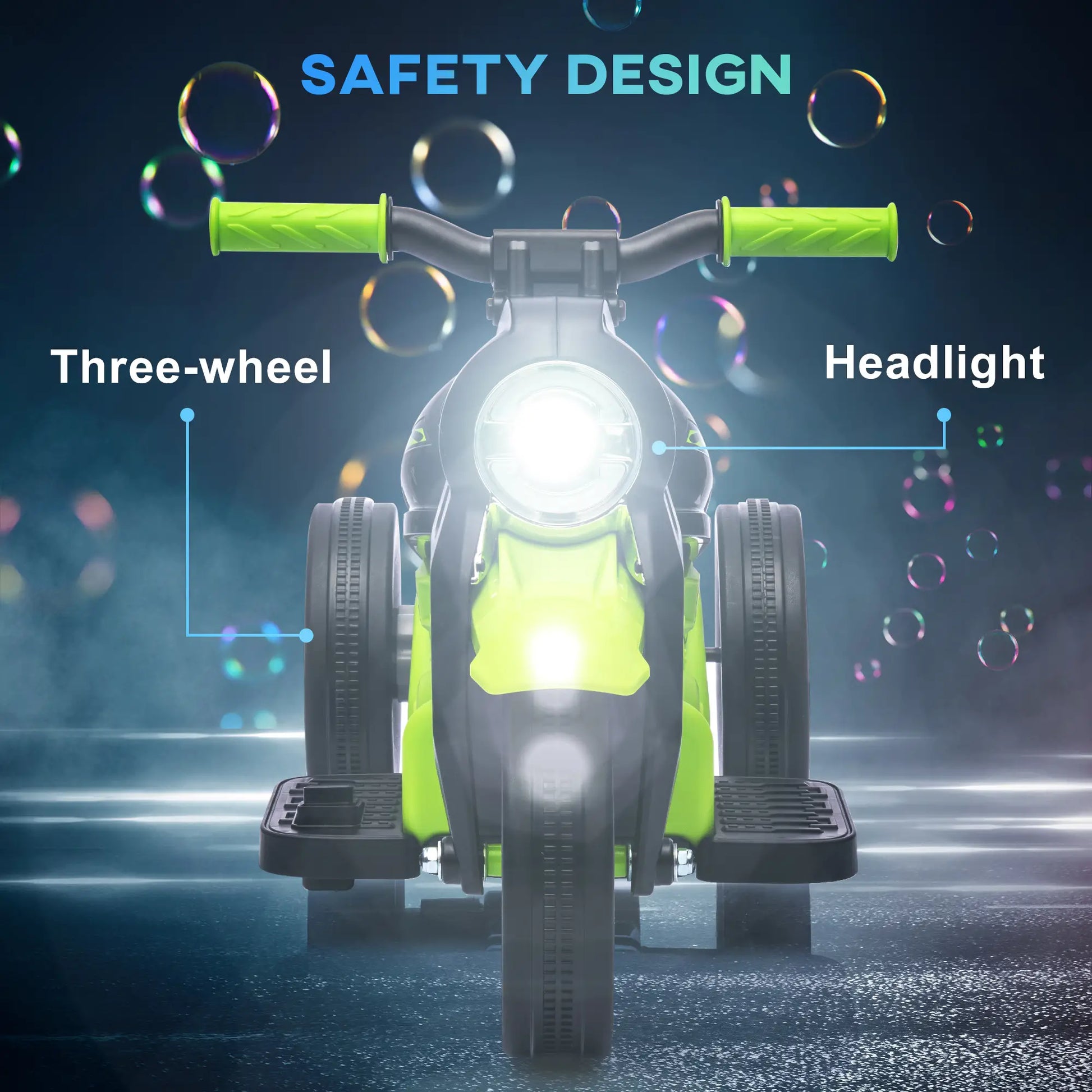 Electric Motorcycle for Kids, 6V, LED Headlight, Music, Pedal, Green Electric Motorcycles at Gallery Canada