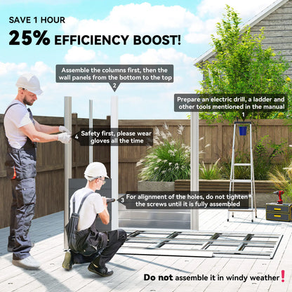 8' x 7' Outdoor Storage Shed, Galvanized Metal, Lockable Doors, Dark Grey Sheds at Gallery Canada