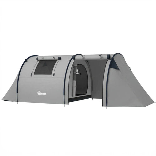 3-4 Person 2 Room Camping Tent 3000mm Waterproof, Grey