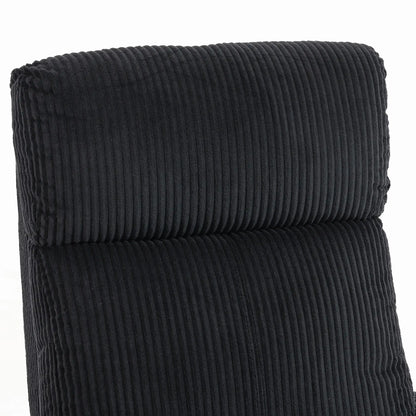 Fauteuil inclinable Corduroy, siège rembourré, noir