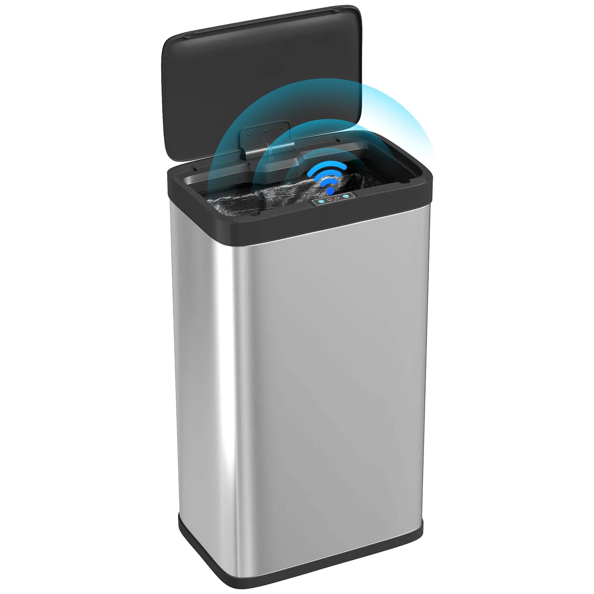 12 Gallon Sensor Can, Automatic Garbage Can, Stainless Steel, Silver Household Supplies Silver at Gallery Canada