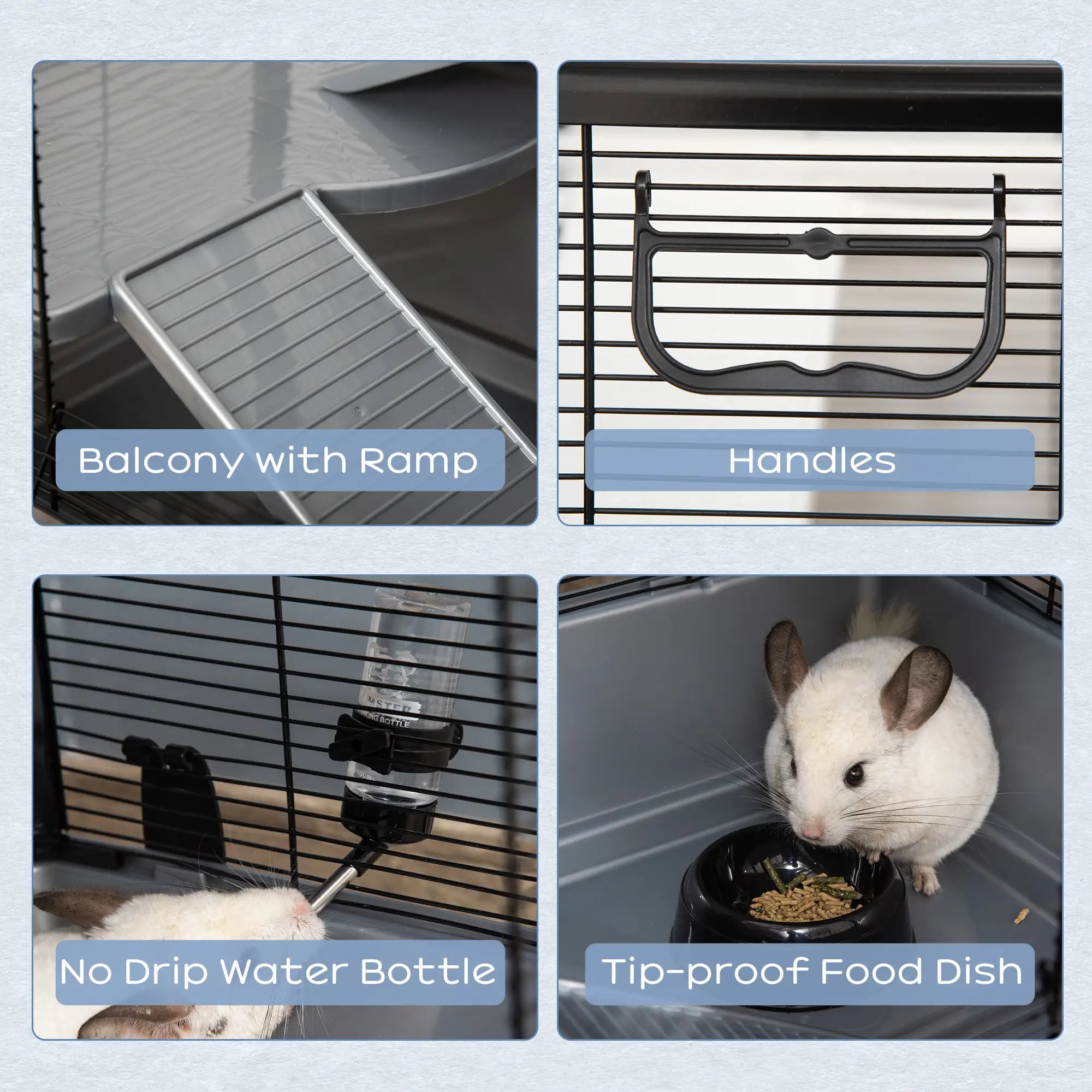 3-Tier Hamster Cage, Guinea Pig Cage, 31.5