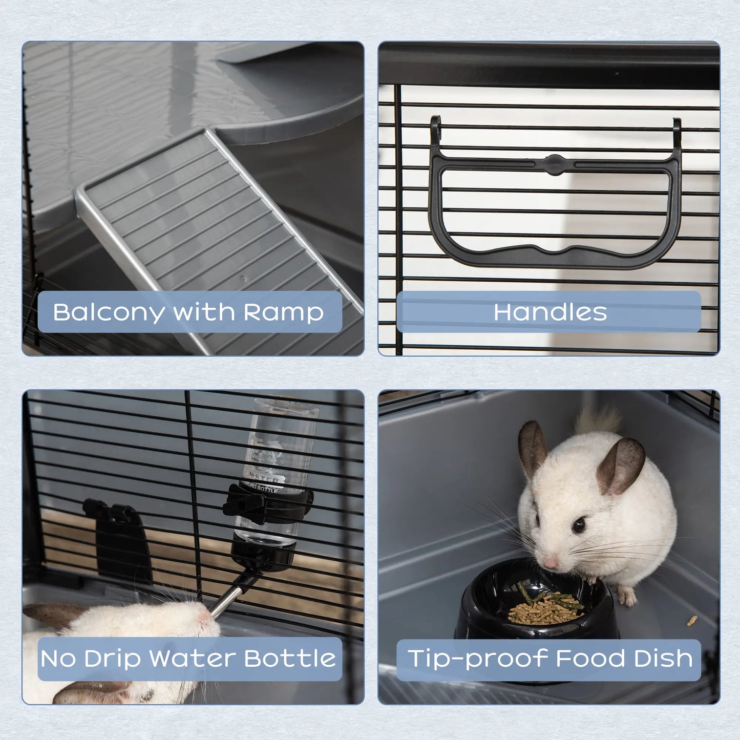 3-Tier Hamster Cage, Guinea Pig Cage, 31.5"x19"x23", Grey Houses & Habitats at Gallery Canada