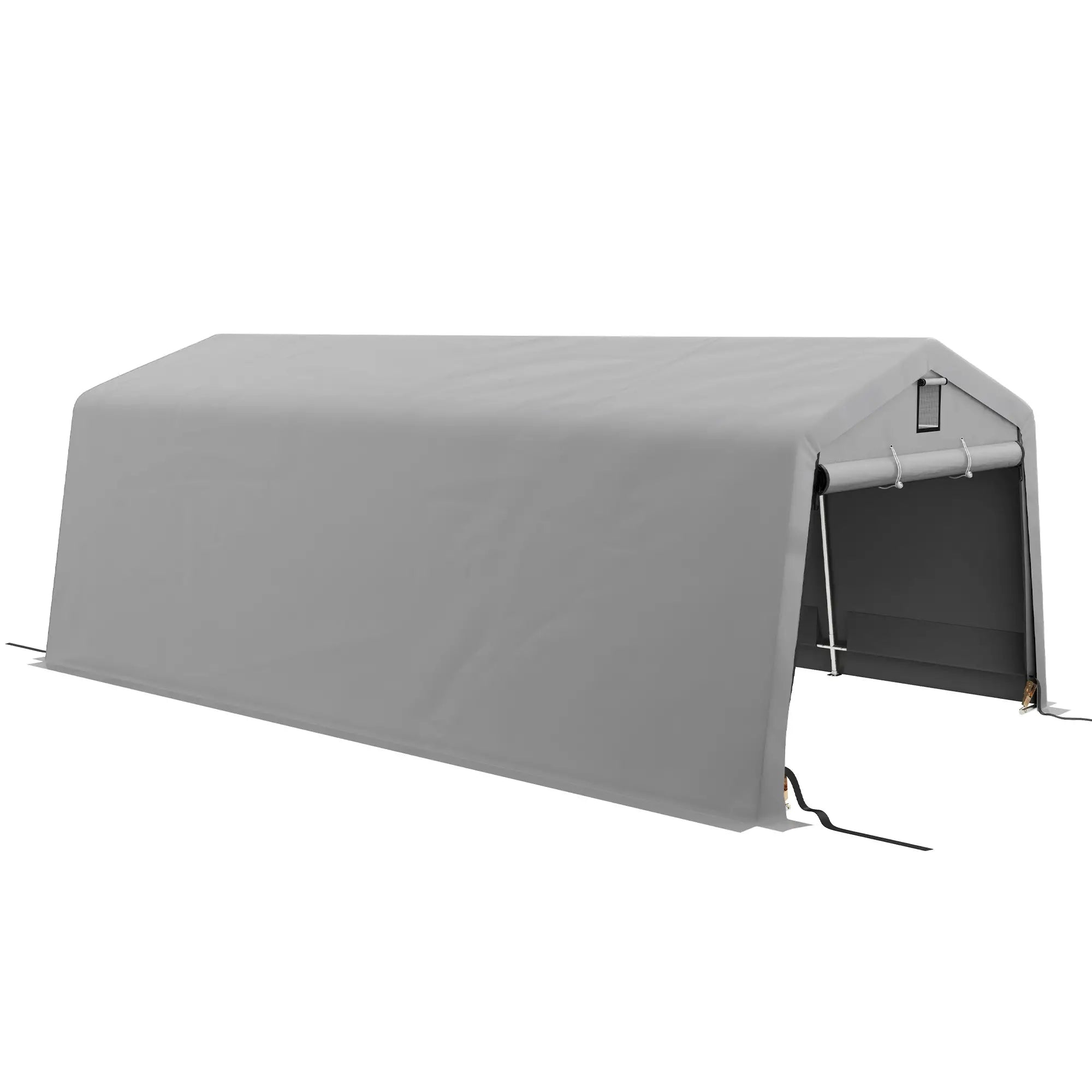 11' x 20' Portable Garage, Heavy Duty Carport, Grey Car Shelters at Gallery Canada