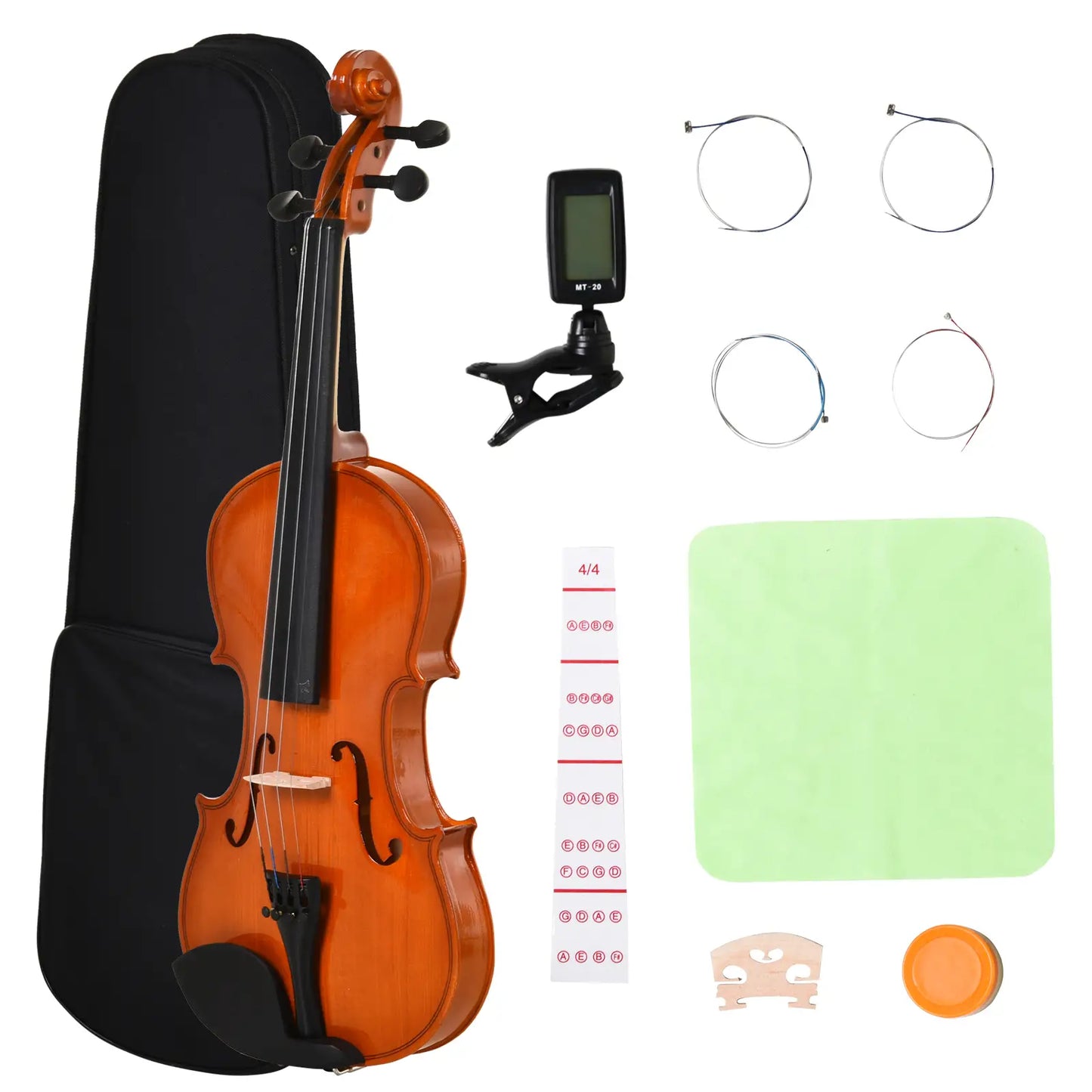 4/4 Violin, Maple Wood, Full Accessories Set, Storage Box, Orange Electronic Musical Pianos at Gallery Canada