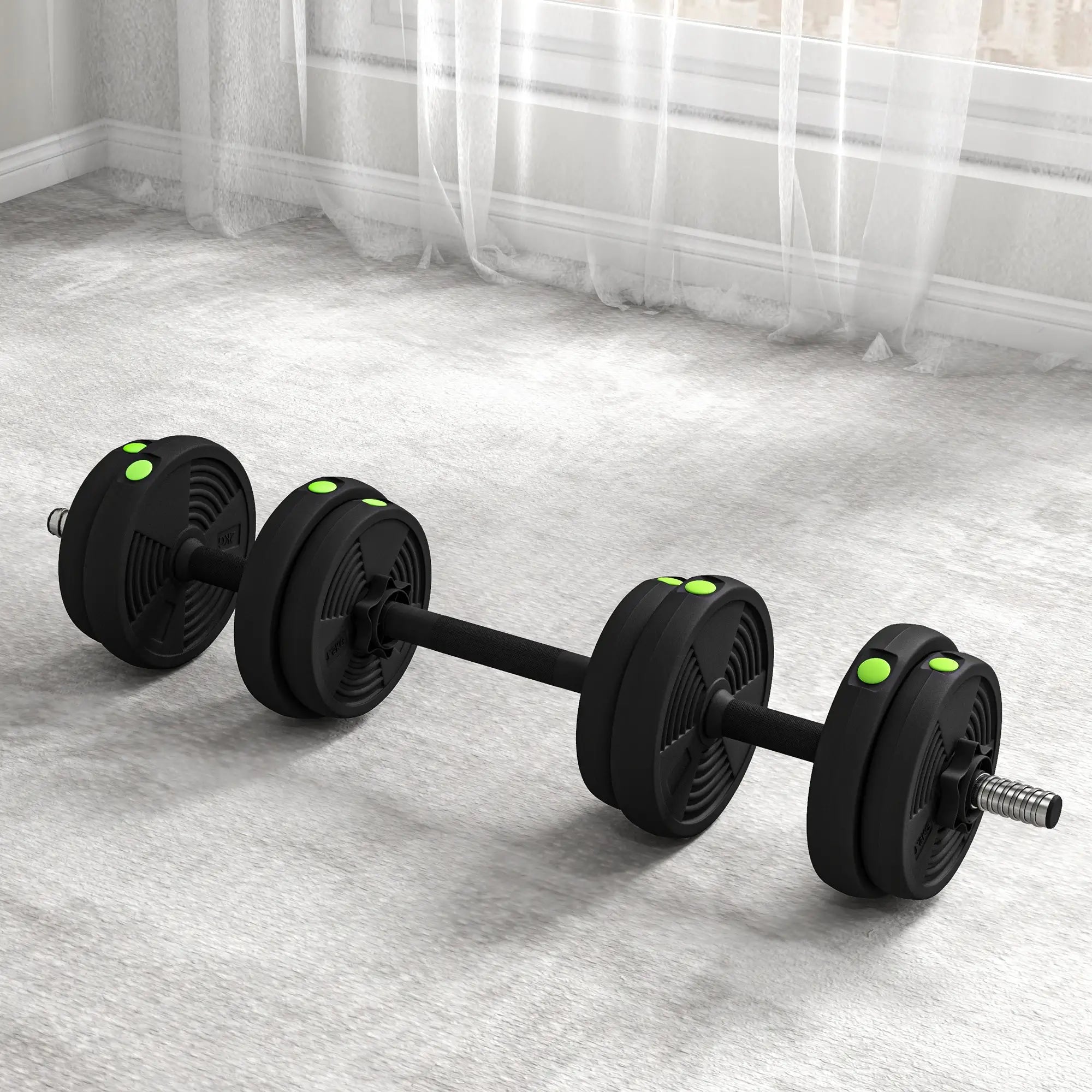 33LBS Adjustable Barbell Dumbbells Set, Non-Slip Handles, Home Gym Dumbbells & Barbells at Gallery Canada